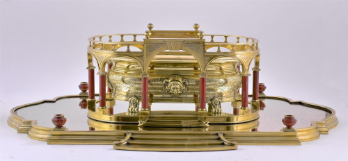 A French silver-gilt & hardstone Surtout de table, paris circa 1910