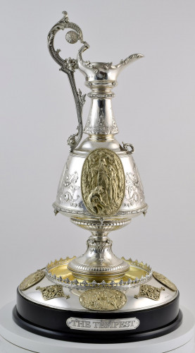 The shrewsbury race cup 1875 a massive parcel-gilt sterling silver ewer and stand