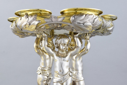 A parcel gilt, Victorian Silver Garniture.