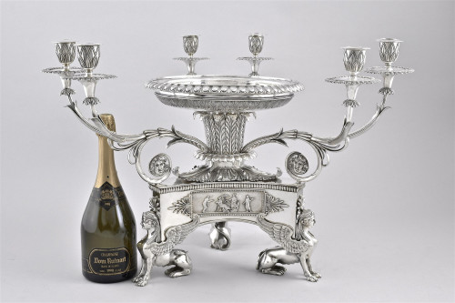 Rundell, Bridge & Rundell, An important Egyptian revival eperrgne centrepiece.