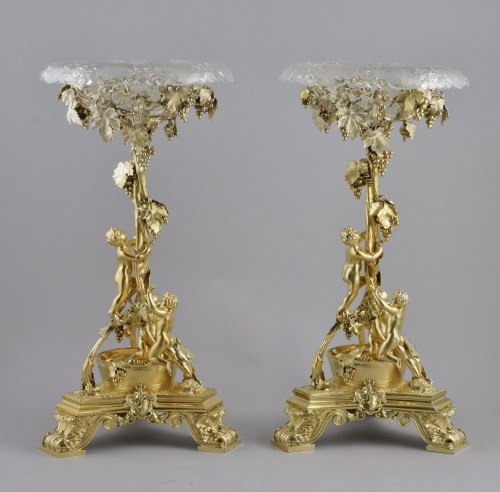 The Joseph Neald centrepieces. A Magnificent pair of Silver-gilt comports.