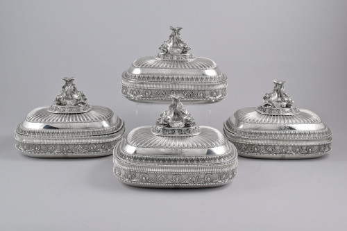 The Rutland entree dishes - a magnificent set of four george III silver entree dishes
