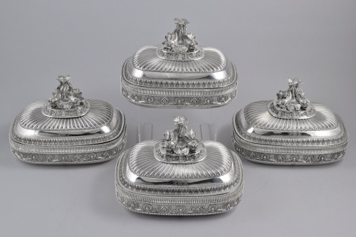 The Rutland entree dishes - a magnificent set of four george III silver entree dishes