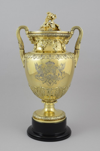 Paul Storr: An impressive silver-gilt cup and cover