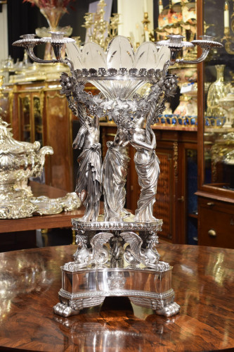 A LATE GEORGE III Sterling SILVER SIX-LIGHT CANDELABRUM CENTREPIECE