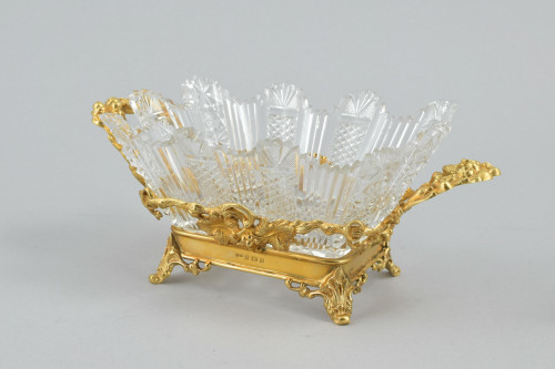 A Set of four silver-gilt and cut glass bonbon dishes