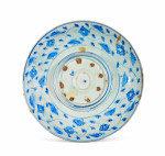 A Large Safavid Blue And White Pottery Dish, Iran, Late 17Th - Early 18Th Century