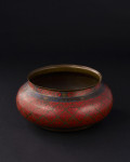 A RARE SAFAVID ENAMELLED BRASS BOWL, PERSIA, 16TH - 17TH CENTURY