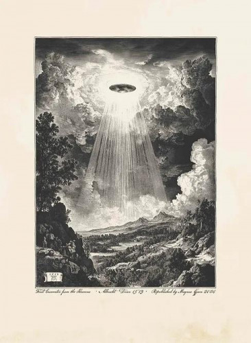First Encounter From The Heavens (The Lost Durer) - Framed