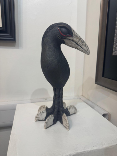 Tall Raku Bird
