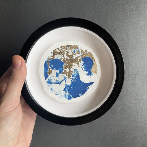 Lunar Etiquette Under The Champagne Moon - Framed