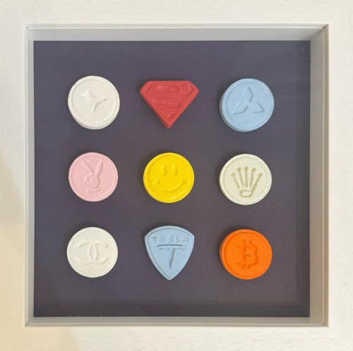 9 Pills (Purple) - Framed