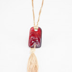 Rene Lalique Colombes red pendant