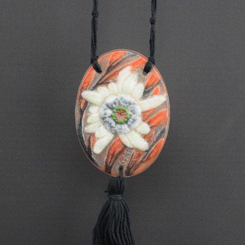 Argy Rousseau Pate de verre sea thistle pendant C1921