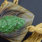 Argy Rousseau pate de verre pine cone pendant C1921