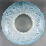 Rene Lalique opalescent & blue stained Alicante vase