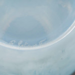 Rene Lalique opalescent & blue stained Alicante vase
