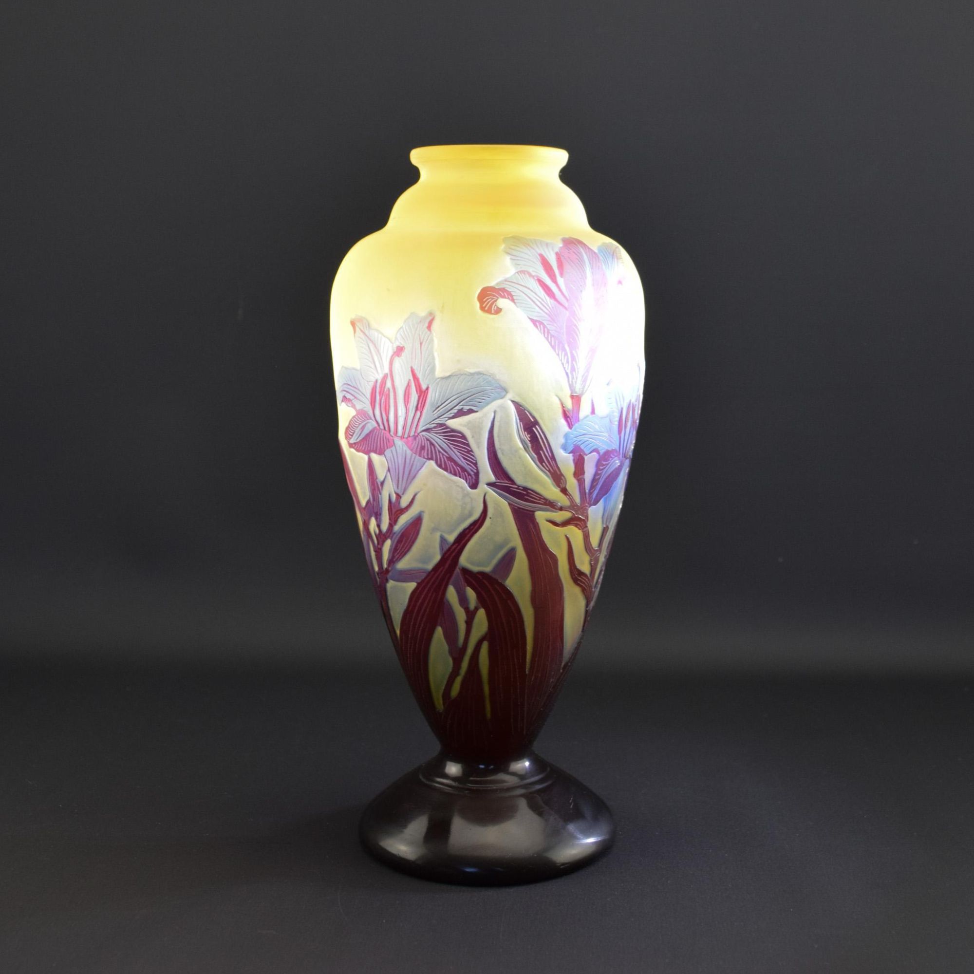 Galle cameo glass Lily vase C1925