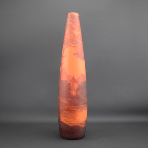 Richard Loetz cameo glass vase Castle scene