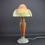 Daum Enameled Winter Landscape Table Lamp C1910