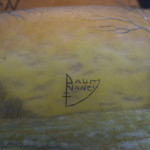 Daum Enameled Winter Landscape Table Lamp C1910