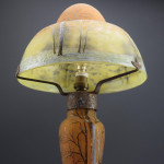 Daum Enameled Winter Landscape Table Lamp C1910