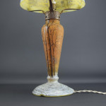 Daum Enameled Winter Landscape Table Lamp C1910