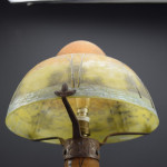 Daum Enameled Winter Landscape Table Lamp C1910