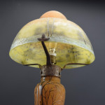 Daum Enameled Winter Landscape Table Lamp C1910