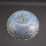 Rene Lalique opalescent and green stained Chiens No1 bowl