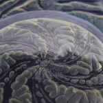 Rene Lalique opalescent and green stained Chiens No1 bowl