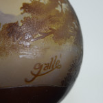 Emile Galle cameo glass Landscape banjo vase