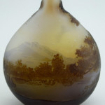 Emile Galle cameo glass Landscape banjo vase
