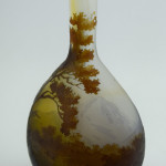 Emile Galle cameo glass Landscape banjo vase