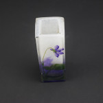 Daum enameled violets vase