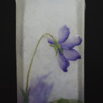 Daum enameled violets vase