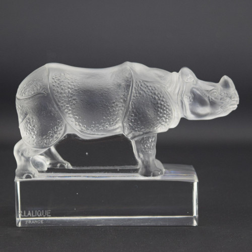 Rene lalique rhinoceros paperweight