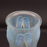 Rene Lalique opalescent & blue stained Ceylan vase