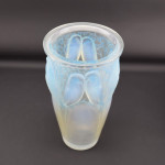 Rene Lalique opalescent & blue stained Ceylan vase