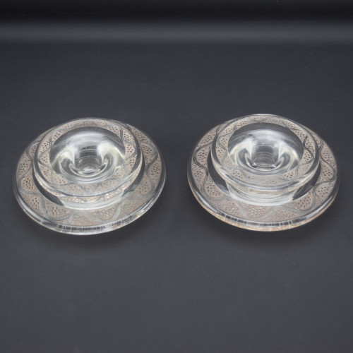 Rene Lalique Set of two Riquewihr candlesticks