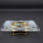Rene Lalique opalescent Inseparables clock with painted dial