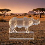 Rene Lalique rhinoceros paperweight