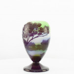Galle cameo glass footed landscape vase