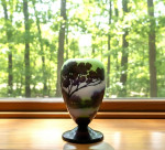 Galle cameo glass footed landscape vase