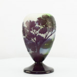 Galle cameo glass footed landscape vase