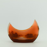 Galle cameo glass landscape crescent shaped vase