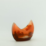 Galle cameo glass landscape crescent shaped vase