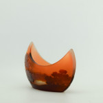 Galle cameo glass landscape crescent shaped vase