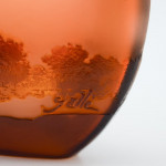 Galle cameo glass landscape crescent shaped vase