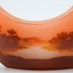 Galle cameo glass landscape crescent shaped vase